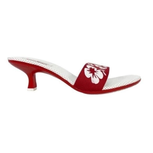 Nature Breeze Floral Slip On Heels Size 10 - Picture 1 of 8